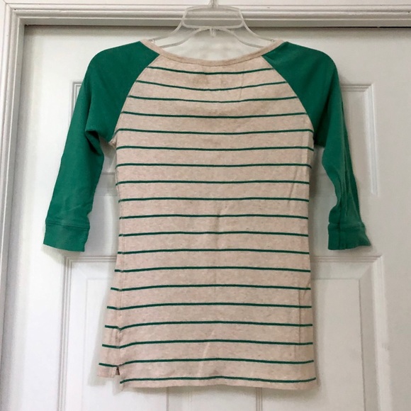 One Step Up 3/4 Sleeve Raglan Cotton Striped Shirt - Picture 13 of 16